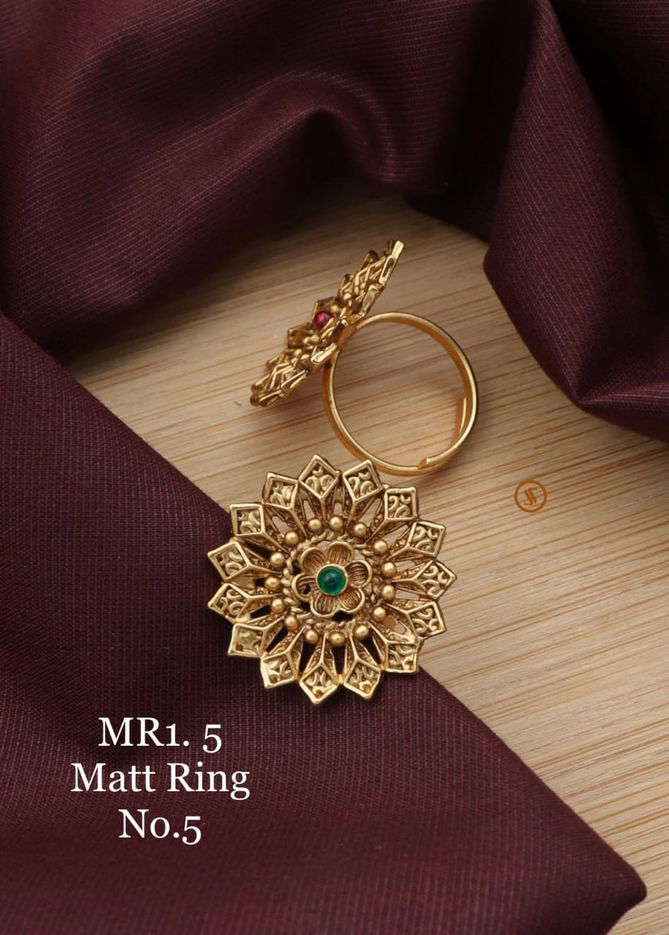 MR1 Designer Rajawadi Matt Rings Wholesalers In Delhi
